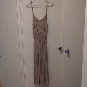 Elegant Tan Midi Dress